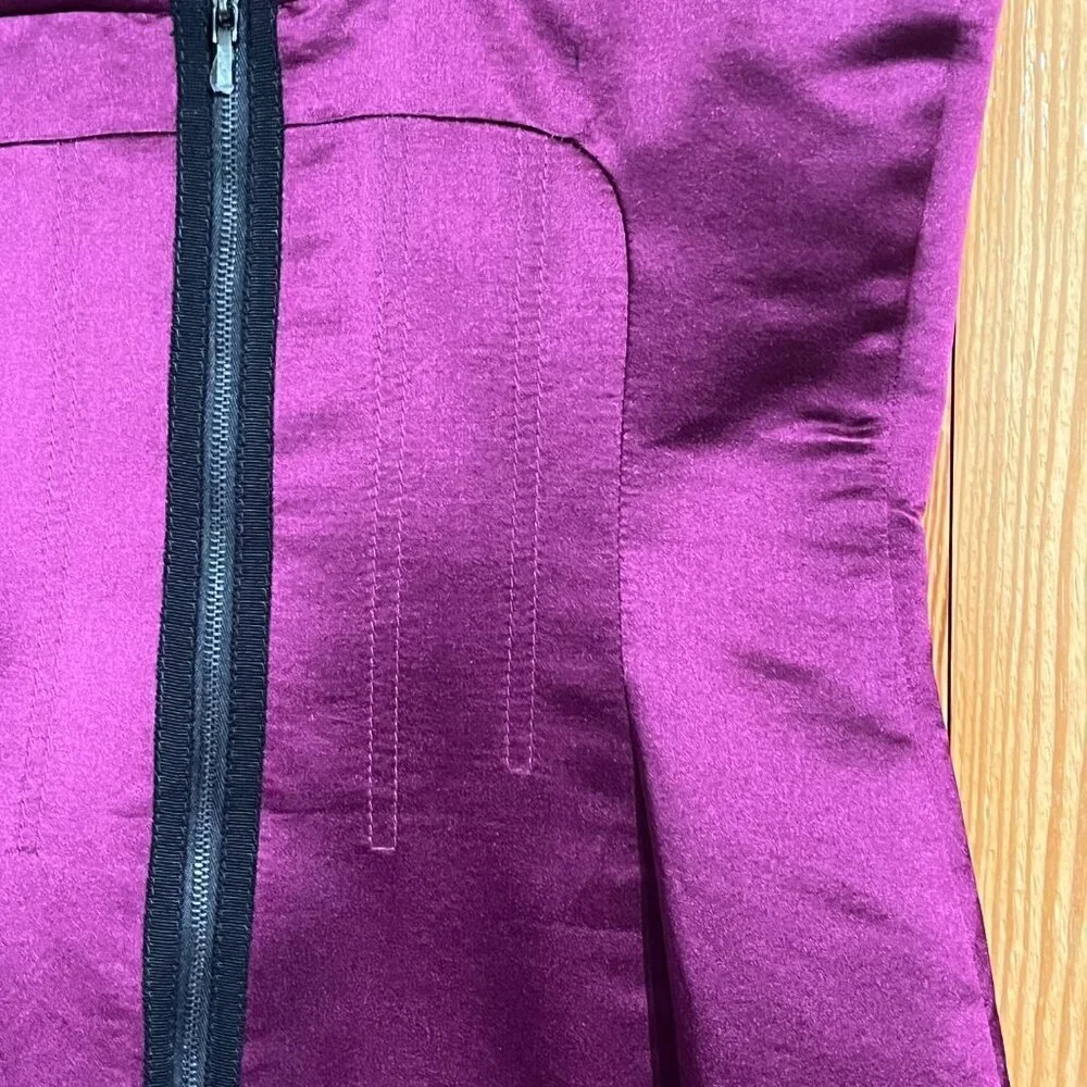 Tory Burch 100% Silk Purple Corset Fitted Pencil Dress NWOT